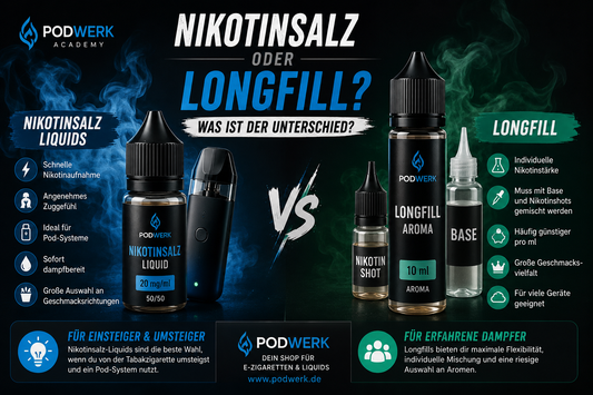 Nikotinsalz oder Longfill – Was ist der Unterschied?