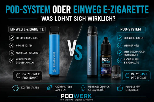 Pod-System oder Einweg E-Zigarette – Was lohnt sich wirklich? PodWerk